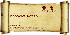 Moharos Netta névjegykártya